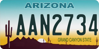 AZ license plate AAN2734