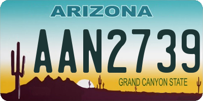 AZ license plate AAN2739