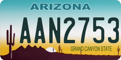 AZ license plate AAN2753