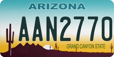 AZ license plate AAN2770