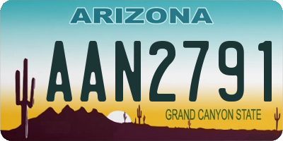 AZ license plate AAN2791