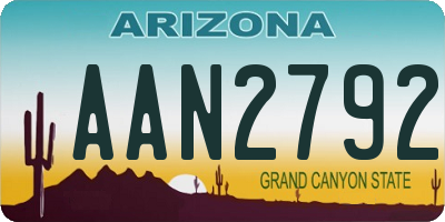 AZ license plate AAN2792
