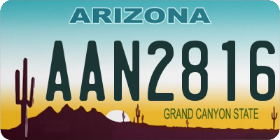 AZ license plate AAN2816