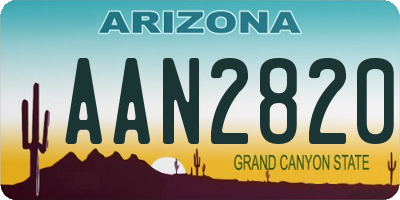 AZ license plate AAN2820