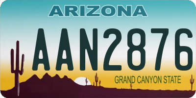 AZ license plate AAN2876