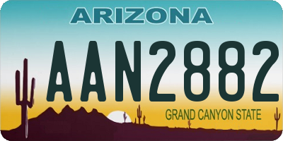 AZ license plate AAN2882