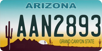 AZ license plate AAN2893