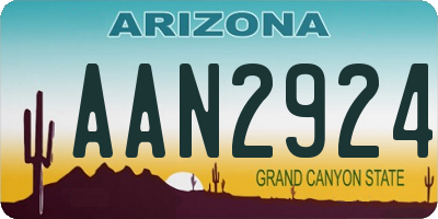 AZ license plate AAN2924