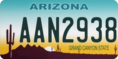AZ license plate AAN2938
