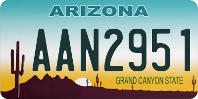 AZ license plate AAN2951
