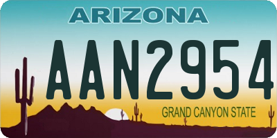 AZ license plate AAN2954