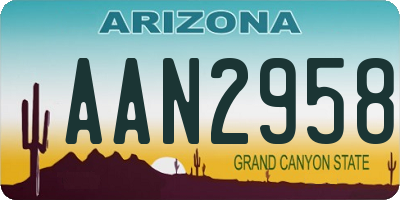 AZ license plate AAN2958