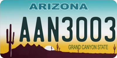 AZ license plate AAN3003