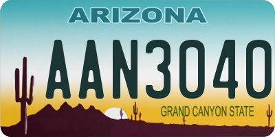 AZ license plate AAN3040