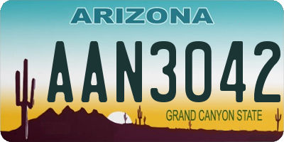 AZ license plate AAN3042