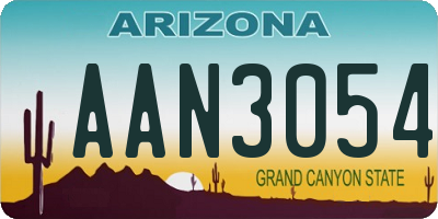AZ license plate AAN3054