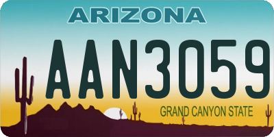 AZ license plate AAN3059