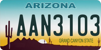 AZ license plate AAN3103