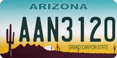 AZ license plate AAN3120