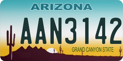 AZ license plate AAN3142
