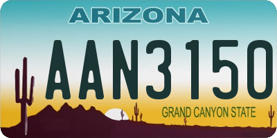 AZ license plate AAN3150