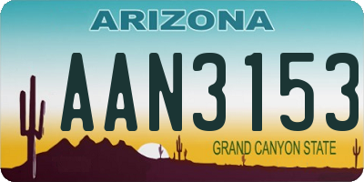 AZ license plate AAN3153