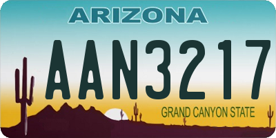 AZ license plate AAN3217
