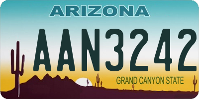 AZ license plate AAN3242