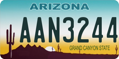 AZ license plate AAN3244