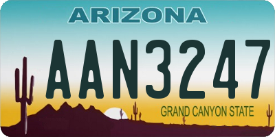 AZ license plate AAN3247