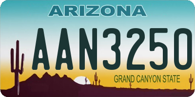 AZ license plate AAN3250