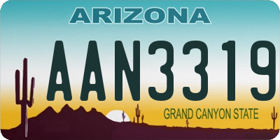 AZ license plate AAN3319