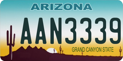 AZ license plate AAN3339