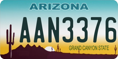 AZ license plate AAN3376