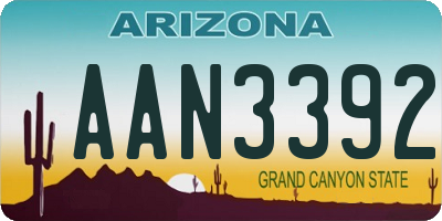 AZ license plate AAN3392