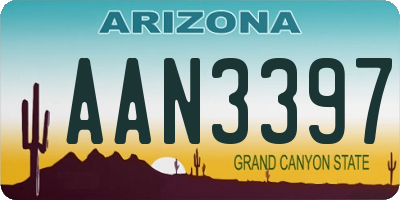 AZ license plate AAN3397
