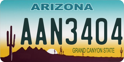 AZ license plate AAN3404