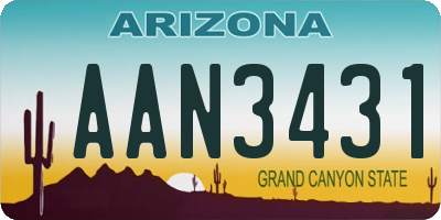 AZ license plate AAN3431