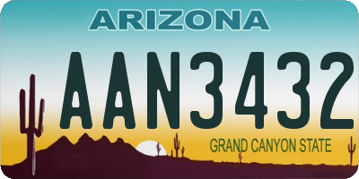 AZ license plate AAN3432
