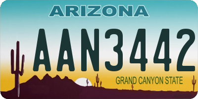 AZ license plate AAN3442