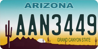 AZ license plate AAN3449