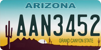 AZ license plate AAN3452