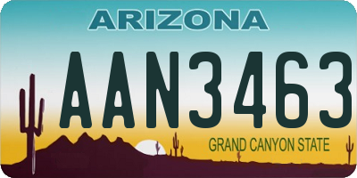 AZ license plate AAN3463