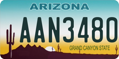 AZ license plate AAN3480