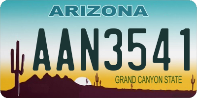 AZ license plate AAN3541