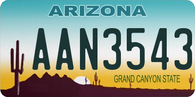 AZ license plate AAN3543