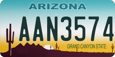 AZ license plate AAN3574