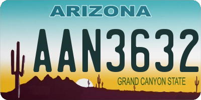 AZ license plate AAN3632