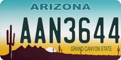 AZ license plate AAN3644