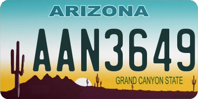 AZ license plate AAN3649